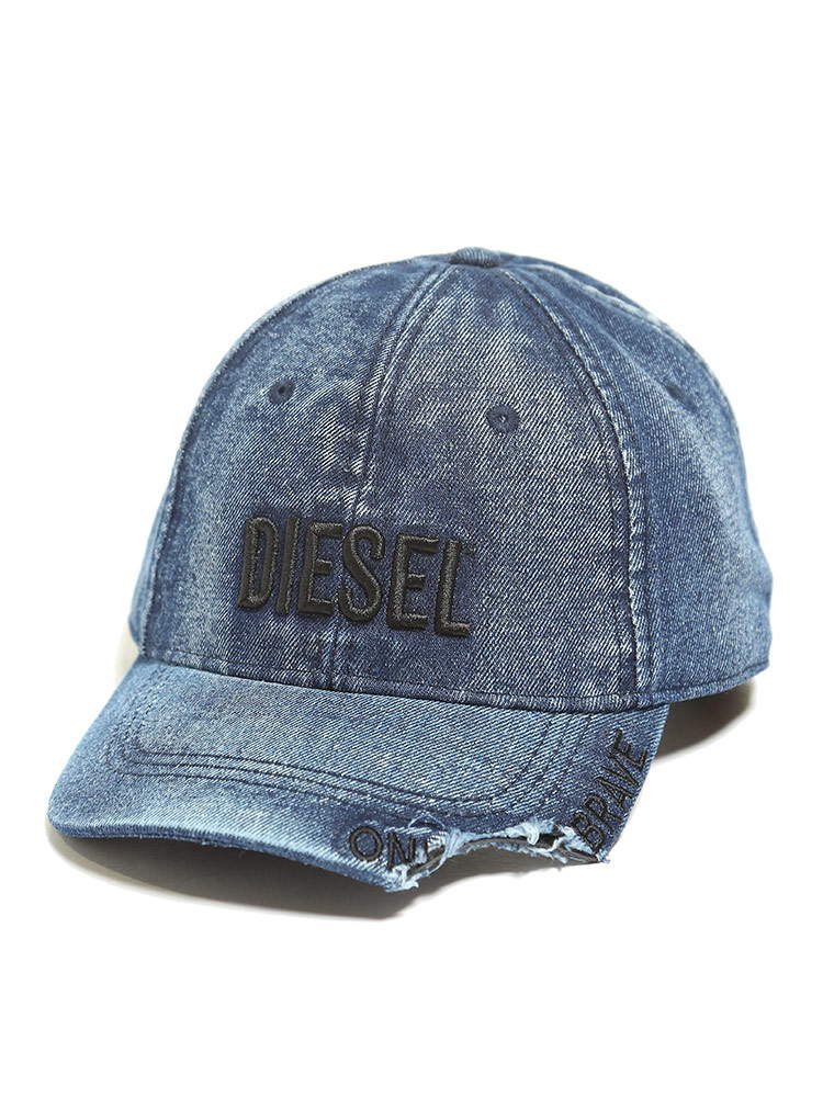 DIESEL キャップ　ダメージデニム　ボックスロゴ　帽子  フリーサイズ