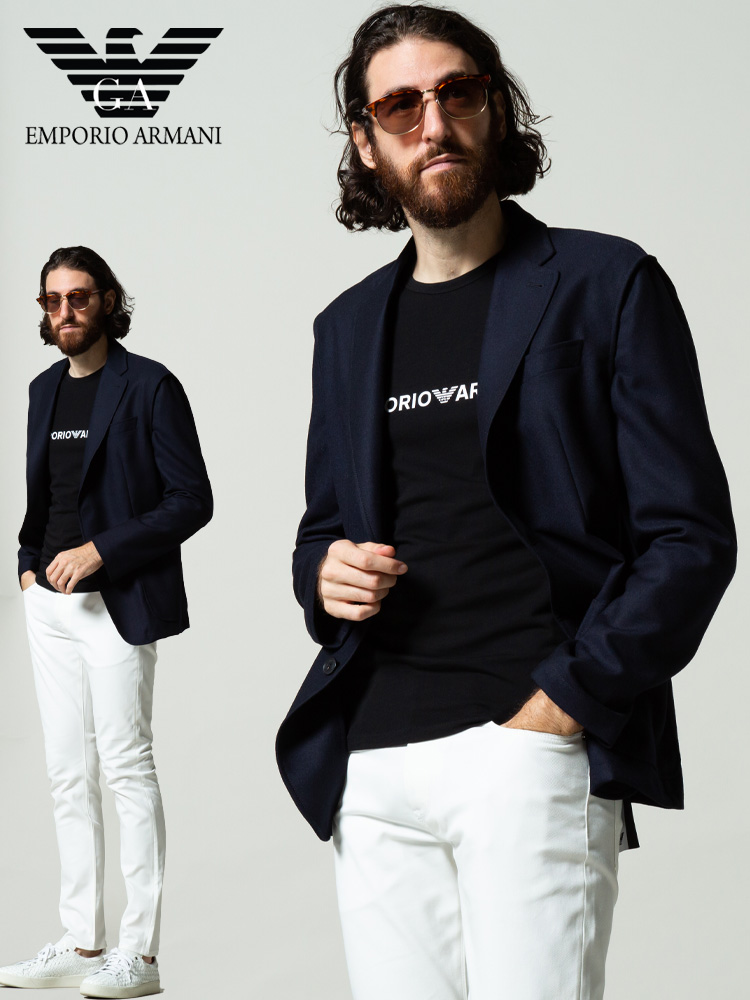 EMPORIO ARMANI エンポリオアルマーニ メンズ ウール100％ シングル 2ツ釦 ジャケット ジャケット テーラード