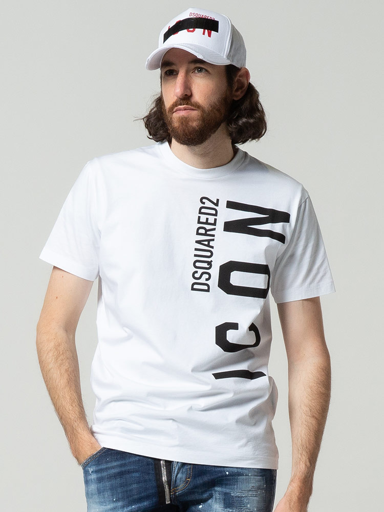 DSQUARED2 ディースクエアード メンズ Tシャツ ICON縦ロゴ クルー
